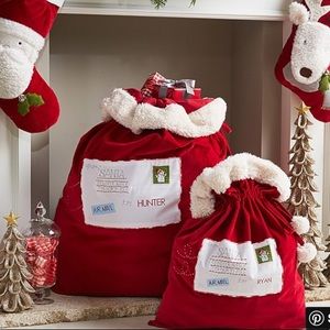 Pottery Barn Letters To Santa Red Velvet Santa Bag